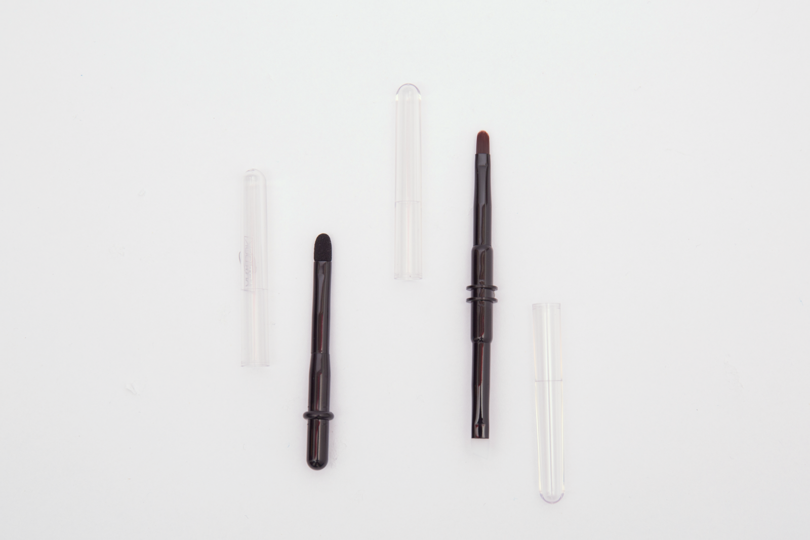 Eye & Lip Brushes with Transparent Cap