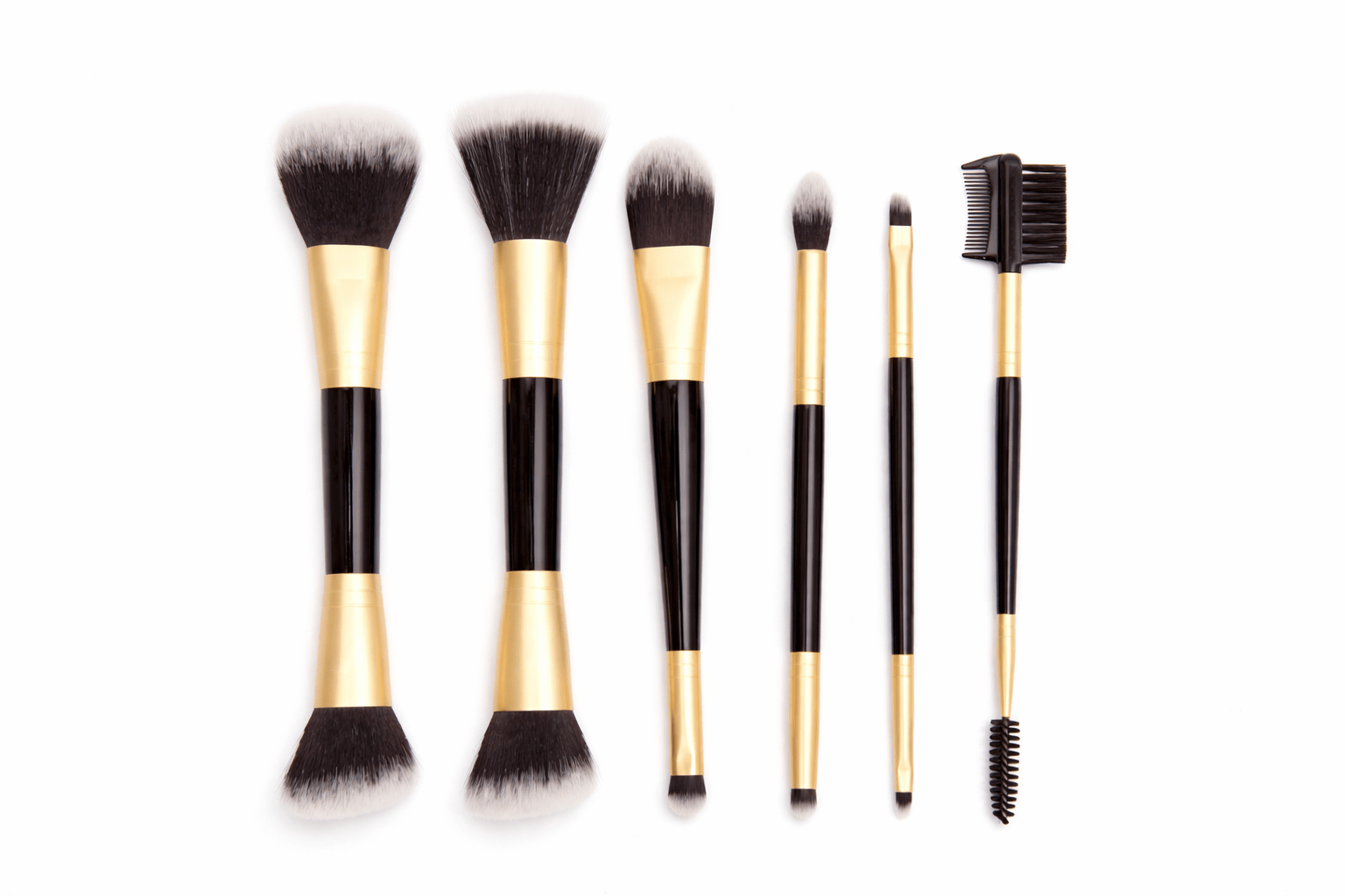 double head wood handle brushes set